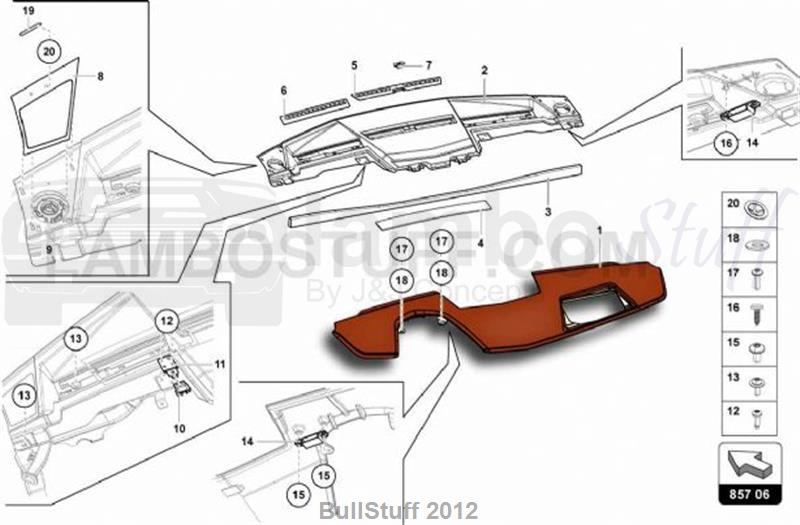 2016 Lamborghini AVENTADOR SV LP750-4 ROADSTER JAPAN INSTRUMENT PANEL (857.06.00)